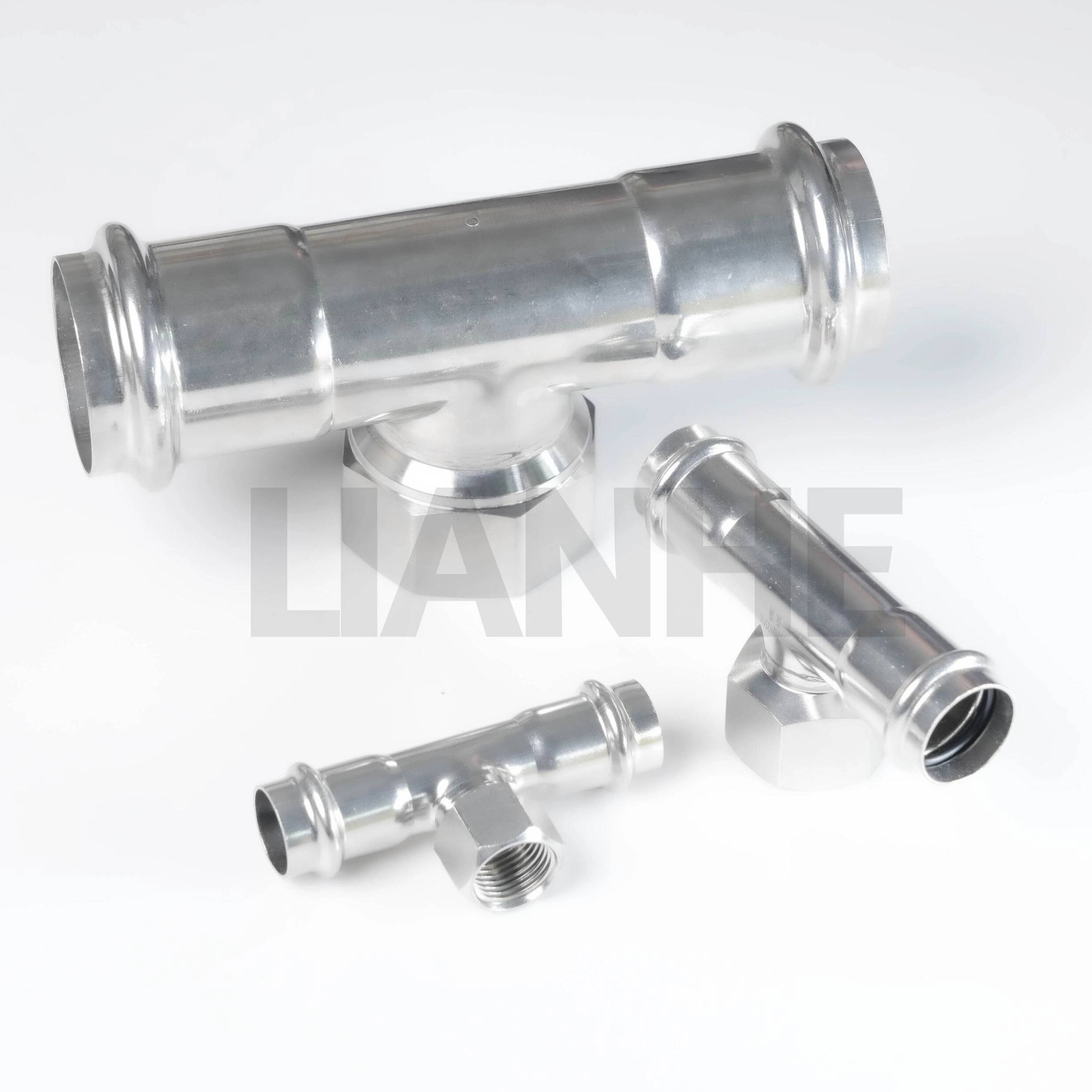 Roestvrij staal binnendraad SS Press Tee S Type connector