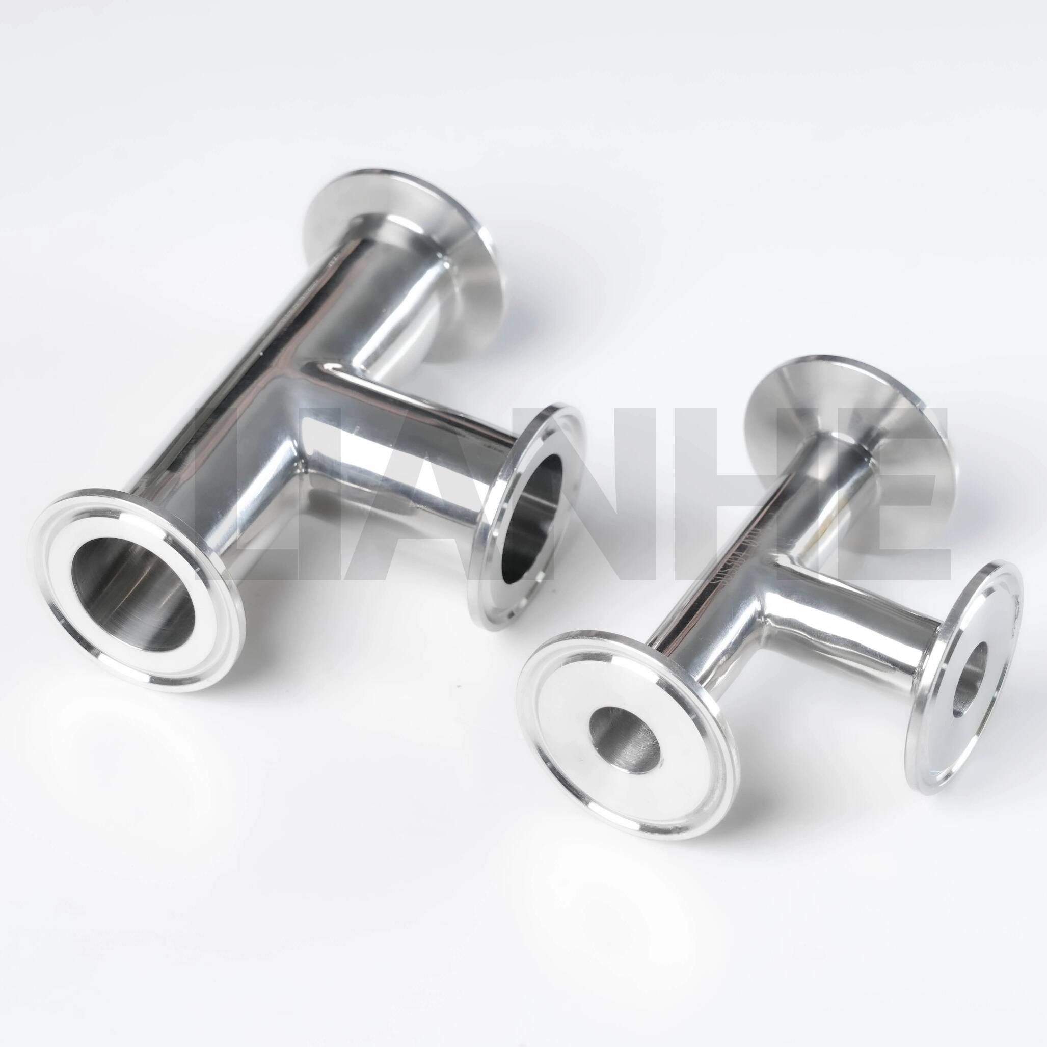 Sanitair geklemd T-stuk van roestvrij staal