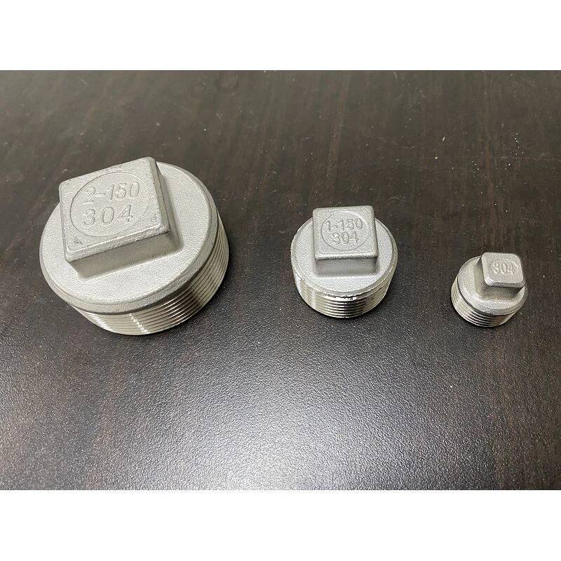 Vierkante plug met roestvrijstalen schroefdraad Vierkante plug met roestvrijstalen schroefdraad